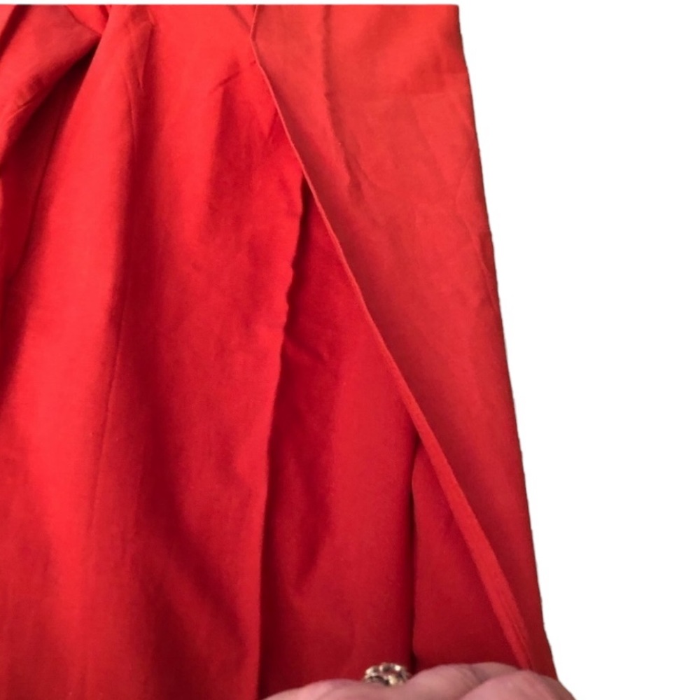 CALI 1850 large red linen look wide slit leg pant wrap effect NWOT - Picture 14 of 16